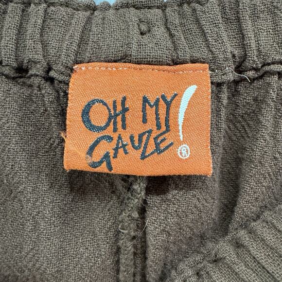 Oh My Gauze Pants Womens 3 (XXL/16) Brown Cotton Crepe PullOn Elastic Waist - Picture 2 of 12